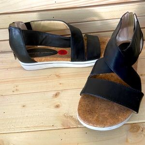 Black zippered sandals